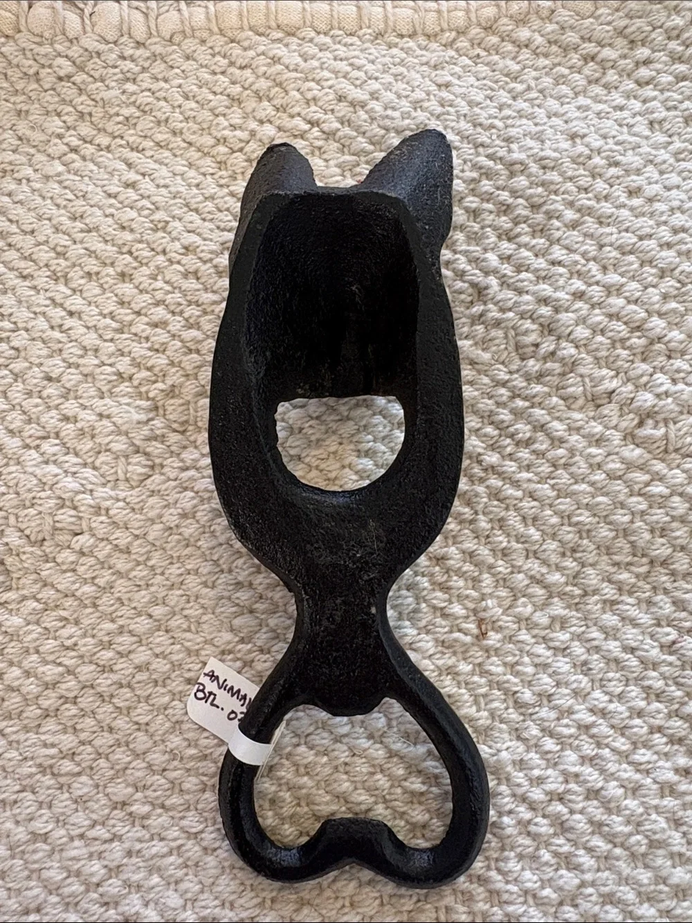 Vintage Dog Head Cast Iron Bottle Opener in Black and Bronze